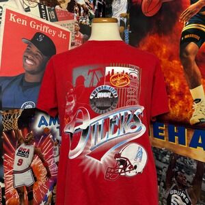 Vintage 90s Houston Oilers Hank Williams Jr. Monday Night Football NFL Tee Sz XL